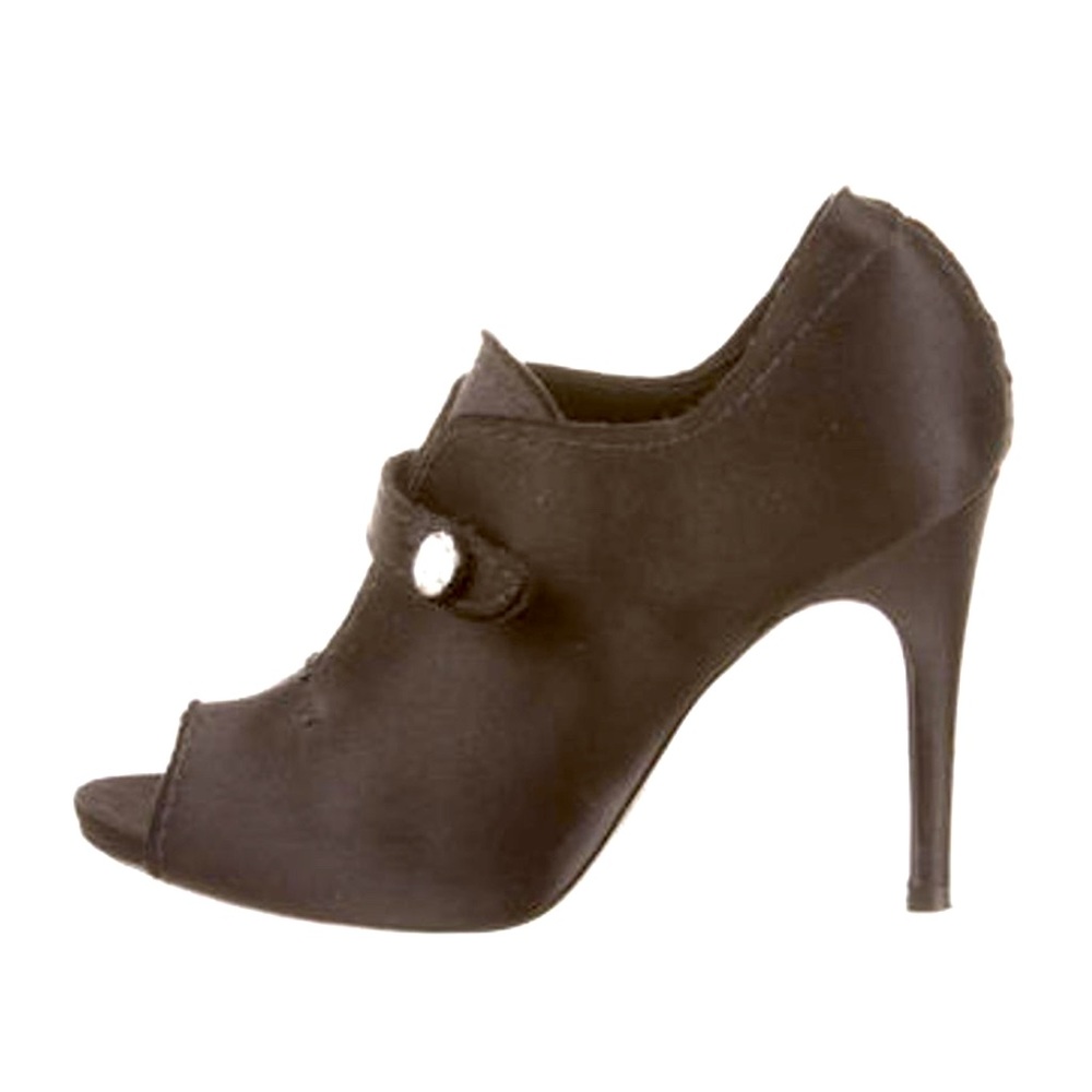 PEDRO GARCÍA - Satin Pump Open Toe Bootie US SZ 5 - Black